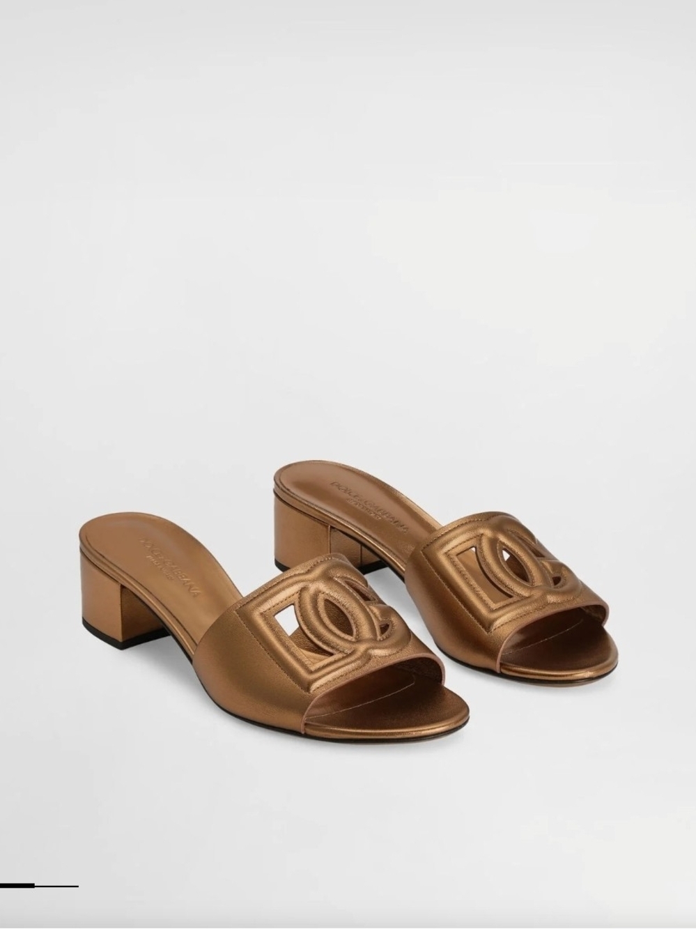 Dolce&Gabbana  Cutout DG Metallic Leather Mule Sandals Size 9 (39) - Picture 12 of 13